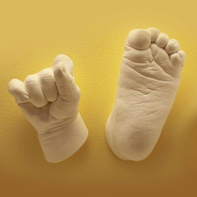 3D Baby Handabdruck Fußabdruck Putz Abdruck Set Form Gold&silver Farbe Powde A 
