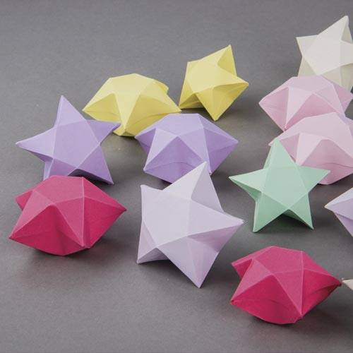 Beispiel 2 Origami Pastellfarbblätter in 10 Farben