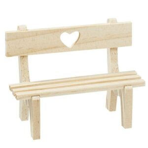 Miniatur Holzbank mit Herz
