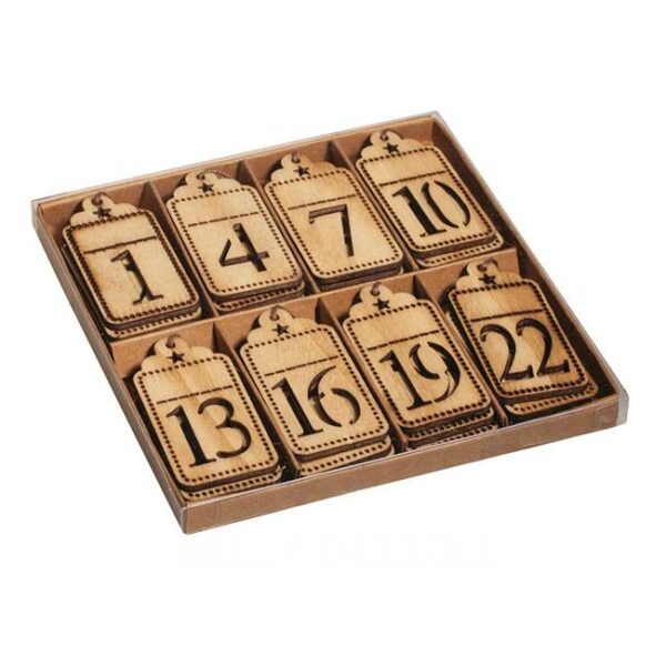 Holz Adventskalenderschilder 1 - 24