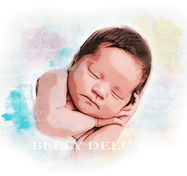 Babyfoto Motivfolie für den Gipsabdruck Aquarell – Bild 4