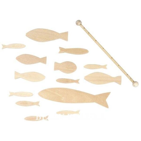 Holz Mobile Bastelset Fische – Bild 2