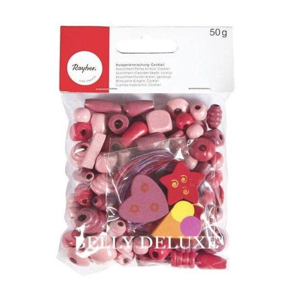 Bastelset für Kinder, Holzperlenkette pink – Bild 2