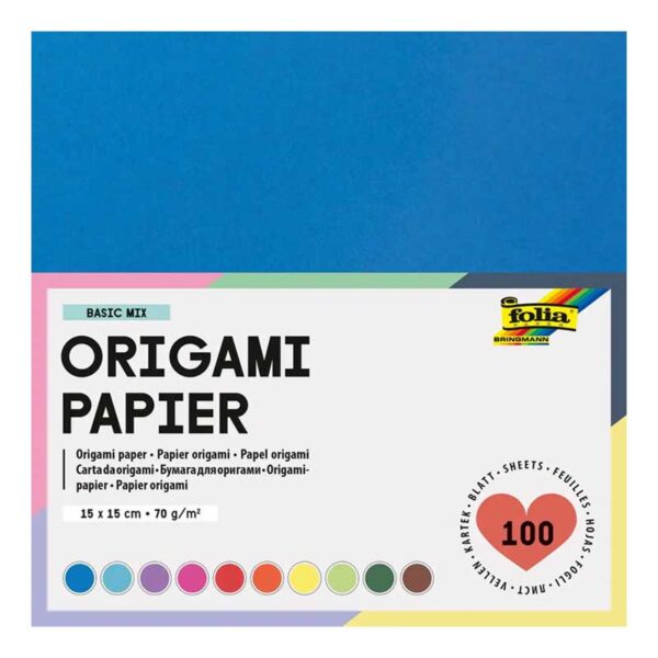 Origami Faltblätter 15 x 15 cm in 10 verschiedenen Farben