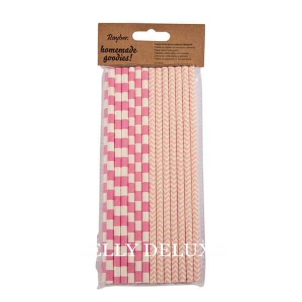 Trinkhalme aus Pappe , rosa – Bild 3