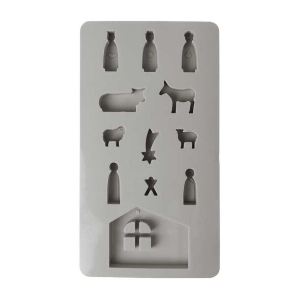 Silikon Gießform mit 12 Mini Grippenfiguren