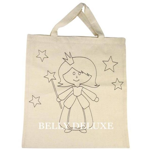 Tasche aus Stoff mit Prinzessin zum Ausmalen