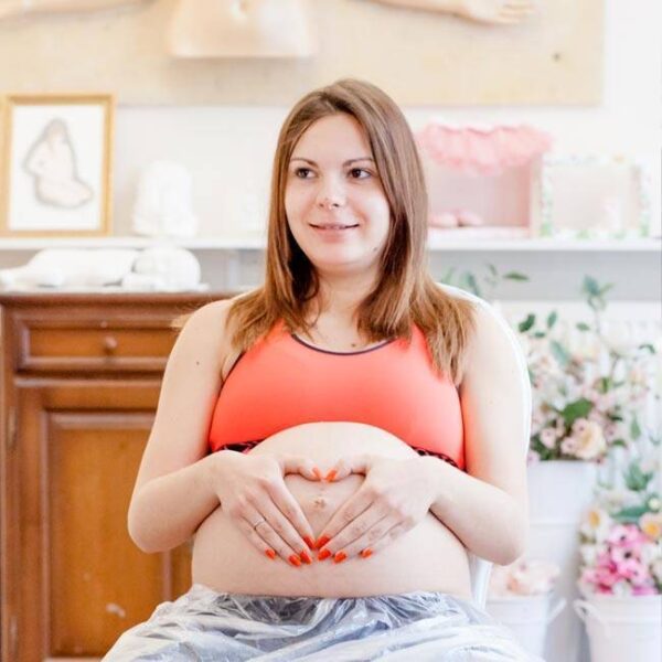 Babybauch Gipsabdruck Set mit Händen, Heart Belly – Bild 2