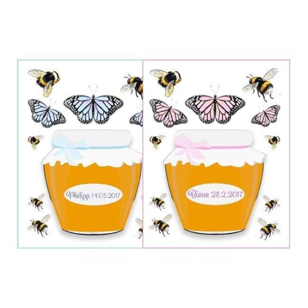 Motivfolie Honigtopf, Bienen und Name – Bild 3