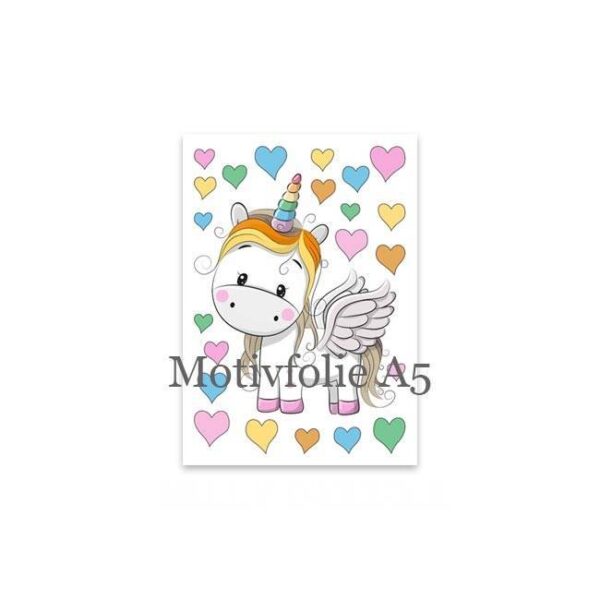 Motivfolie mit Einhorn, Unicorn Love – Bild 2