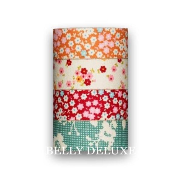 4 Tilda Fabric Tapes, Cabbage Rose