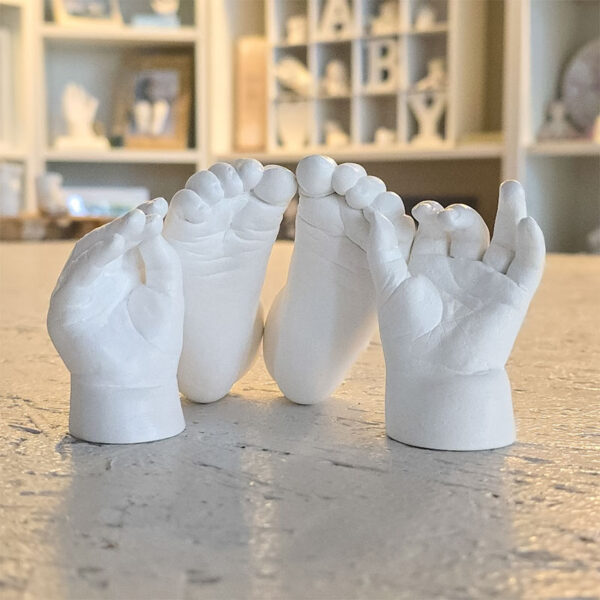 3d Baby Handabdrücke und Fußabdrücke in weiß