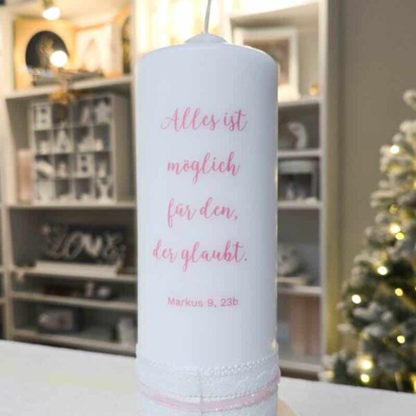 Kerzen Motivfolie mit Spruch